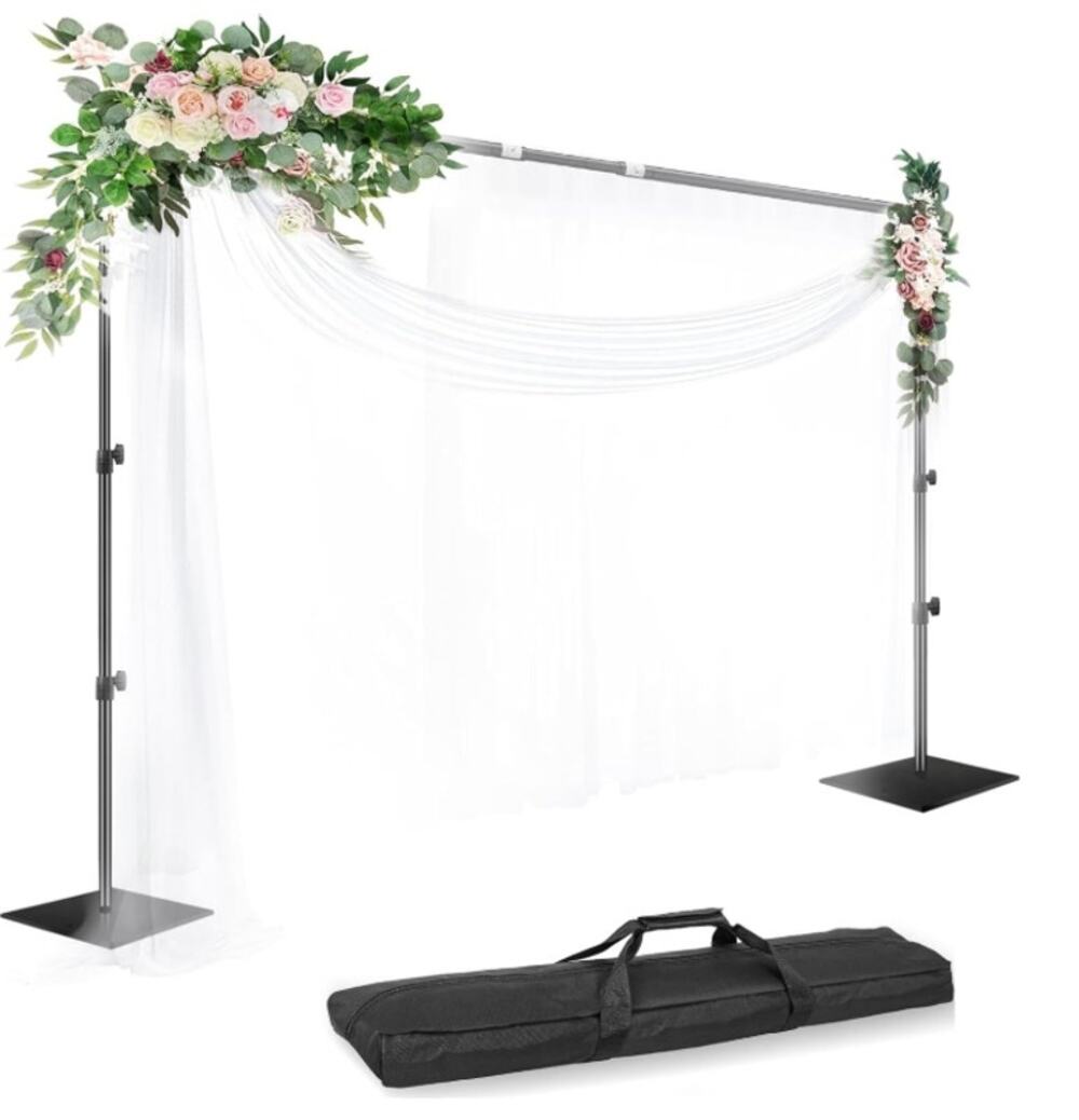 EMART 8.5ft x 10ft Backdrop Stand Kit Heavy Duty Wedding Party Black